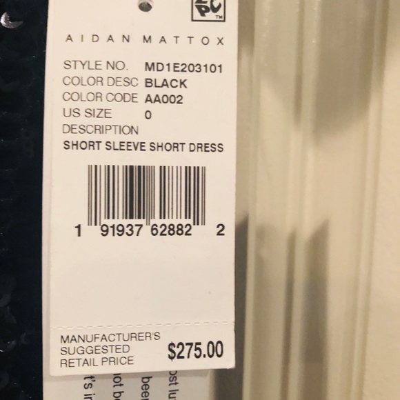 NWT Adrian Mattox black sequin medi dress - Picture 5 of 6